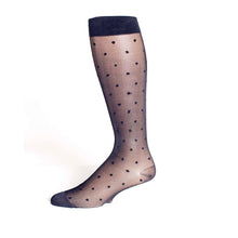 Sheer Dot Knee High 15-20 Black Size XL