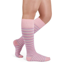 Rejuva Stripe 15-20 mmHg Compression Socks Pink/Purple Size XL