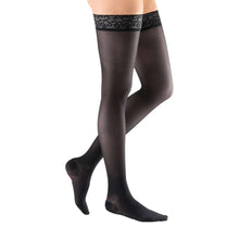 mediven sheer & soft 20-30 mmHg thigh lace topband standard closed toe ebony size I