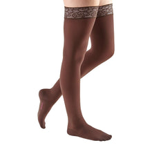 mediven comfort 20-30 mmHg thigh lace top band closed toe chocolate size VII