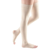 mediven comfort 30-40 mmHg thigh lace topband standard open toe wheat size VII