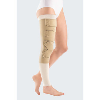 circaid juxtafit essentials upper leg with knee long beige left xx-small