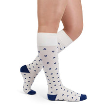 Rejuva Heart 15-20 mmHg Compression Socks Cream/Navy Size XL