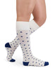 Rejuva Heart 15-20 mmHg Compression Socks Cream/Navy Size XL