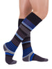 Rejuva Motley Stripe 15-20 mmHg Compression Socks Black/Blue Size S