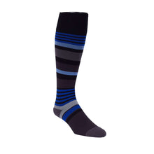 Rejuva Motley Stripe 20-30 mmHg Compression Socks Black/Blue Size XL