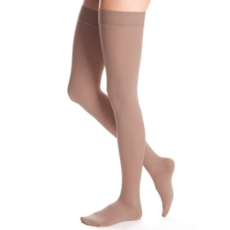 duomed advantage 30-40 mmHg thigh with beaded top band standard closed toe beige xx-large