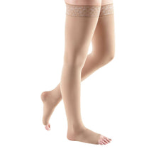 mediven comfort 30-40 mmHg thigh lace topband petite open toe natural size VII