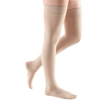 mediven comfort 20-30 mmHg thigh lace topband petite closed toe sandstone size VII