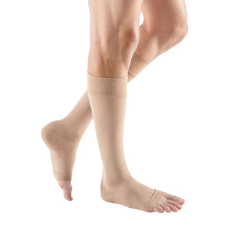 mediven forte 40-50 mmHg calf silicone band extra wide standard open toe caramel size VII