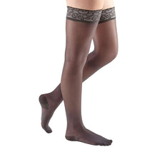 mediven sheer & soft 30-40 mmHg thigh standard top band closed toe charcoal size VII