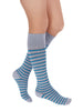Rejuva Stripe 15-20 mmHg Compression Socks Gray/Teal Size S