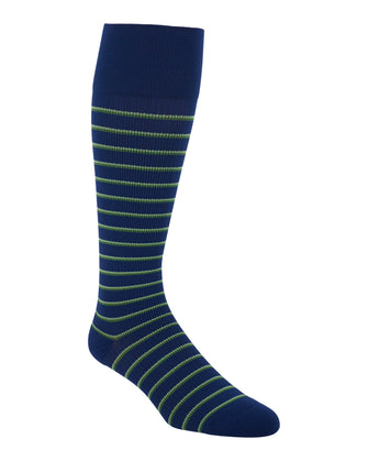 Rejuva Stripe Compression Socks 15-20 , Navy/Green, Small
